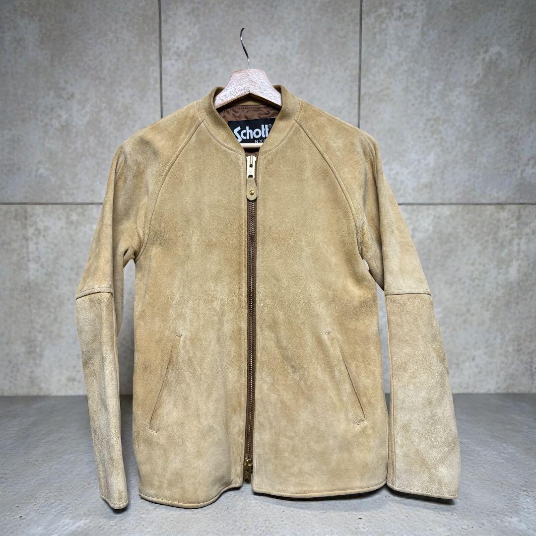 い*じ様 【美品・定価7万】Schott JS別注 スエードファラオコート 36 Schott N.Y.C（ショット） 革ジャン ライダース Schott/ショット