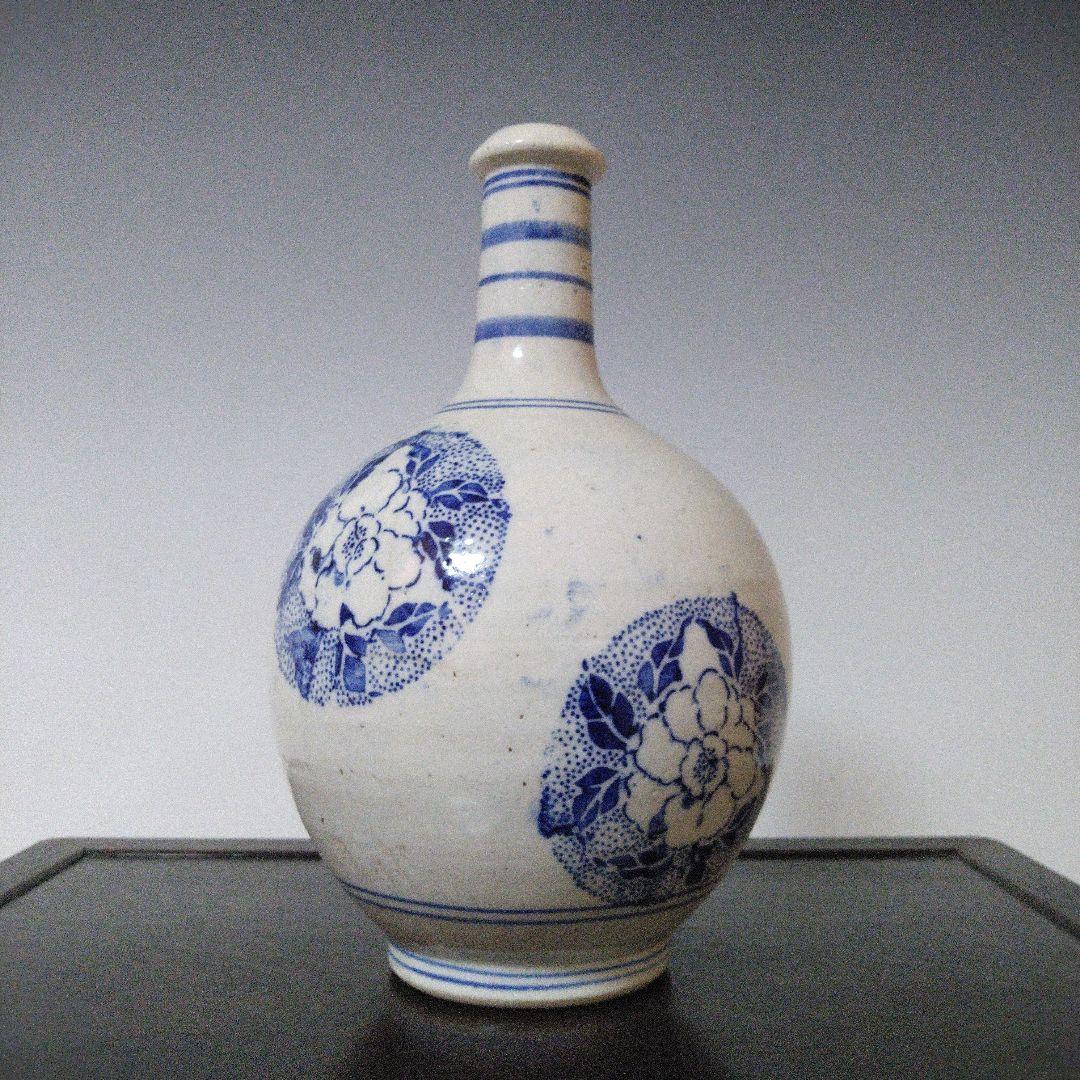 NO612 会津本郷焼　印版徳利　幕末～明治