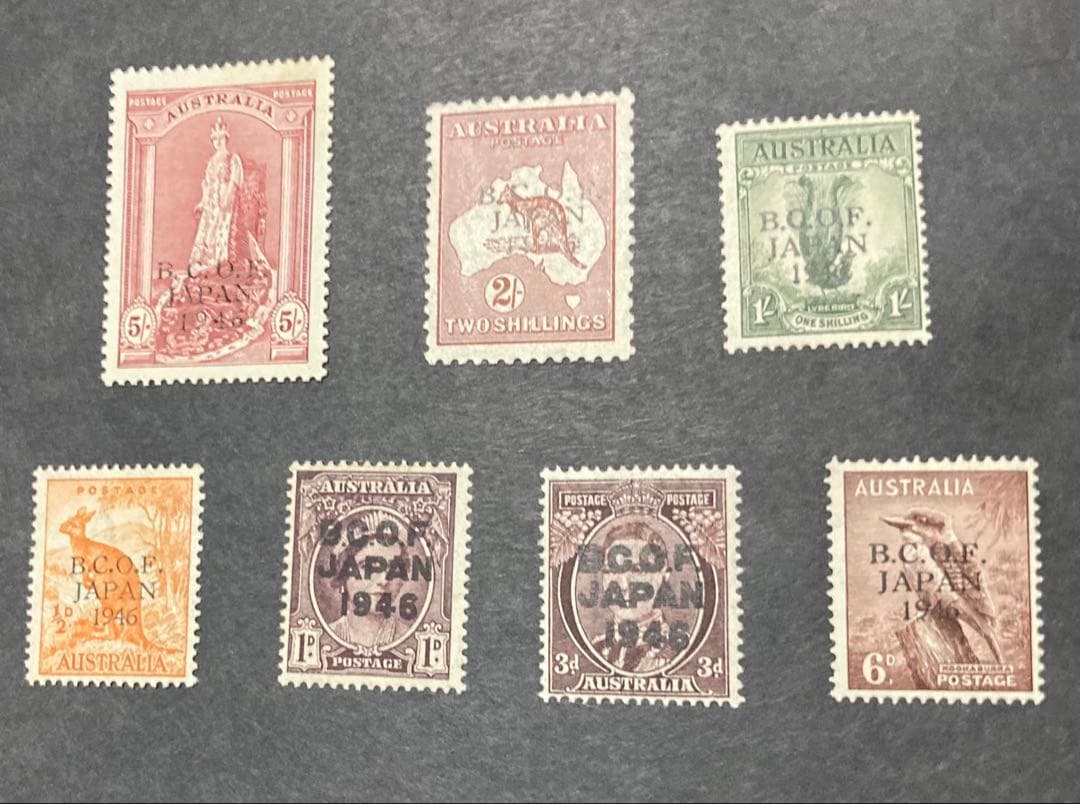 k*n様 日本占領　英国連邦占領軍切手 未使用７種完❗️