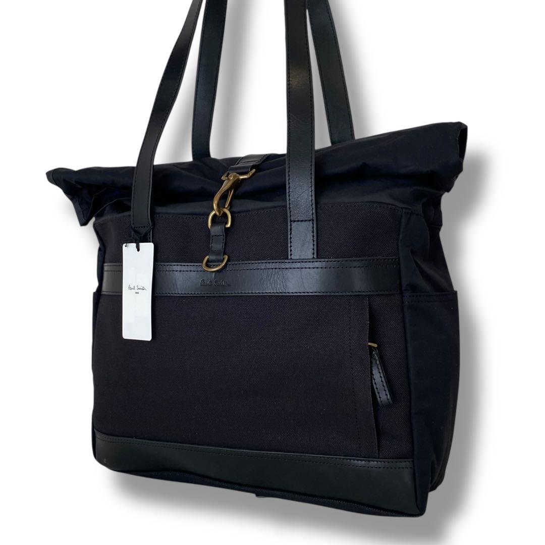 美品　ポールスミス　大容量　A4可　トートバッグ　ブラック　肩がけ