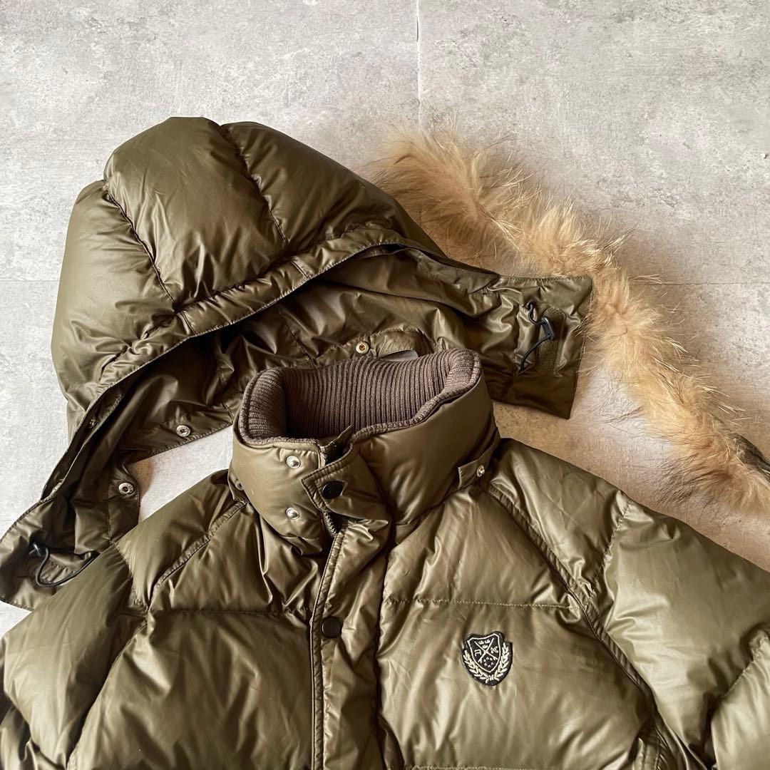 00s archive y2k ファーダウンジャケット微光沢 短丈ギミックお兄系