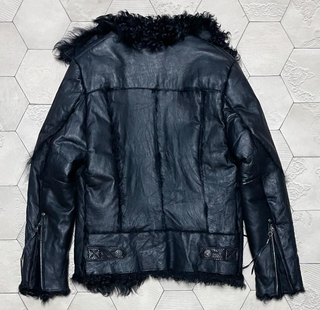 定価30万円 極美品 シェラック SCHORL 蛇革xムートンライダース黒46