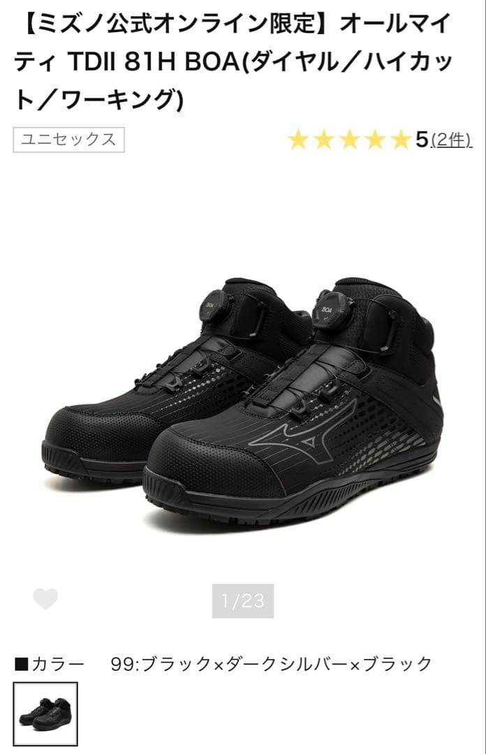 Mizuno 安全靴　オールマイティ TDII 81H BOA