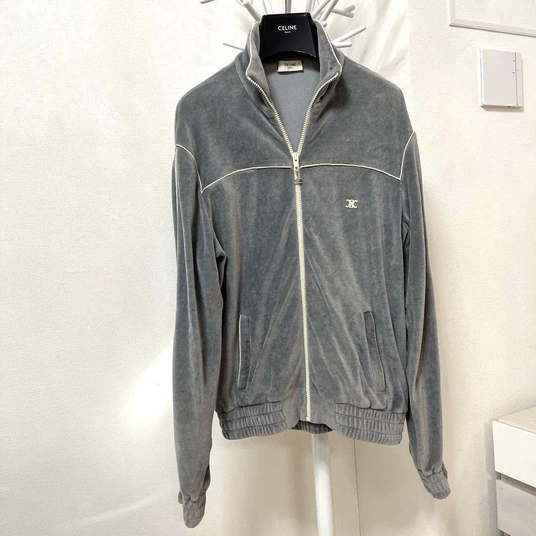 CELINE セリーヌ ベロア ジャージ パンツ セットアップ グレー XS
