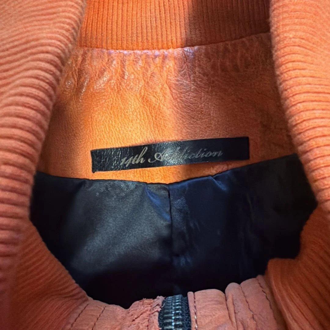 14th addiction レザージャケット グランジ加工 ダブルジップ - メルカリ