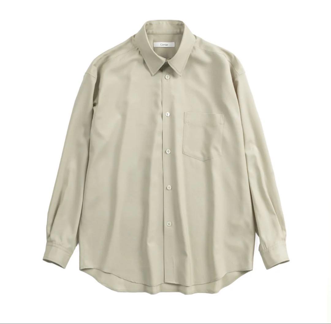 トップス cornier Super180's WORSTED WOOL SHIRTS