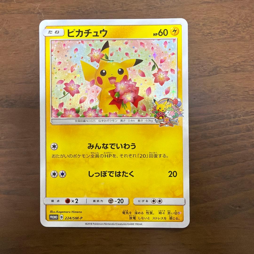 ポケモンカード　ピカチュウ　プロモカード　224/SM-P みんなでいわう