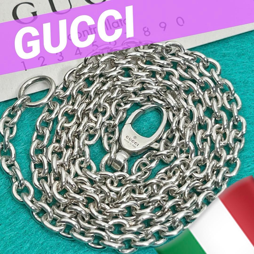 美品　GUCCI 3.8ミリ　シルバー925 チェーンネックレス GUCCI（グッチ） インターロッキング チェーンネックレス 759703 J8400