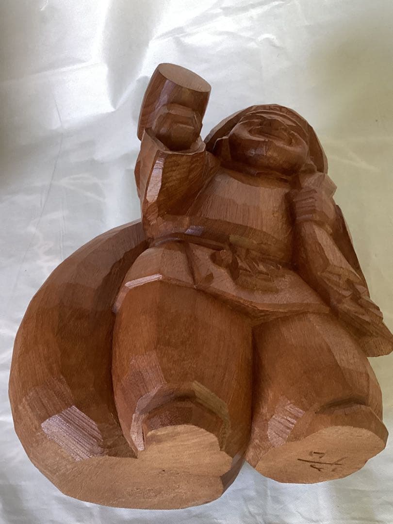 讃岐一刀彫 彫刻家 近藤宏・作 大黒天 縁起物 商売繁盛 木箱付 木製