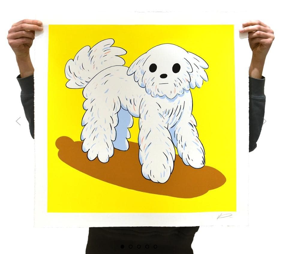 天野タケル 　The Dog　ハンドサイン・ナンバー入り シルクスクリーン 版画 天野タケル Venus and Cat シルクスクリーン 黄色 - メルカリ