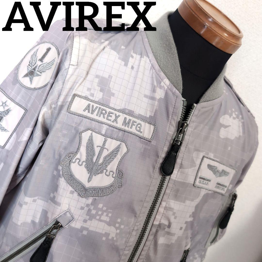 dr13 AVIREX MA-1 フライトジャケット グレー 迷彩柄 メンズS - メルカリ