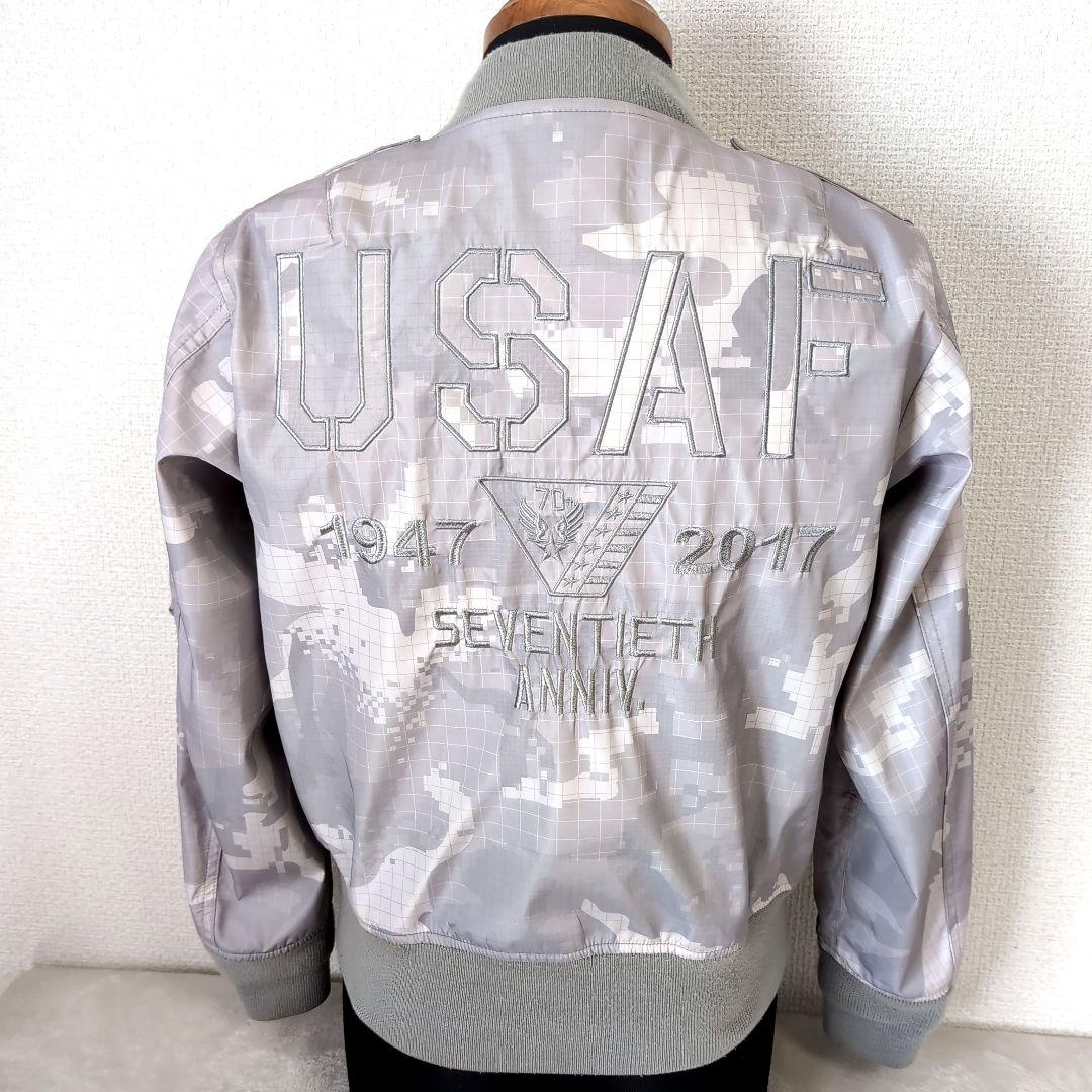 dr13 AVIREX MA-1 フライトジャケット グレー 迷彩柄 メンズS - メルカリ