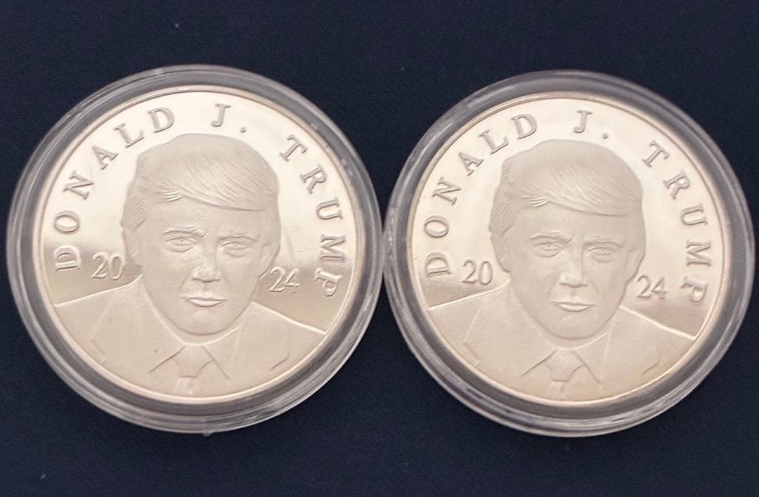 トランプ2024年記念純銀2枚 ケース入り　銀価格最高額に‼️2%オフ価格
