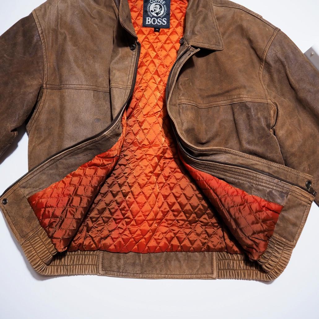 初期 90s 非売品】本革BOSSジャン ボスジャン フライトジャケット G1