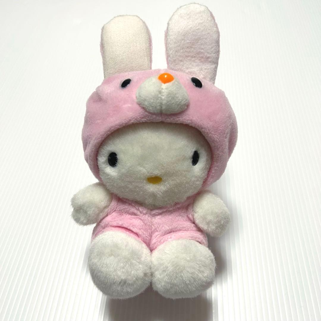 レトロ ハローキティ 変身 ぬいぐるみ うさぎ 着ぐるみ ピンク 1998