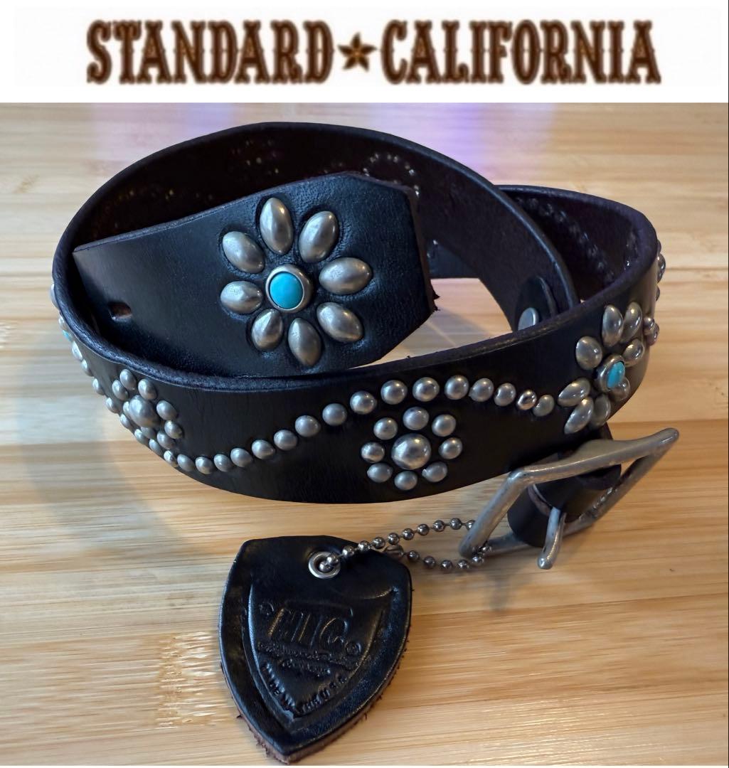 ⭐️新品⭐️HTC⭐️フラワーターコイズ⭐️シルバースタッズ⭐️ブラックレザー⭐️30インチ