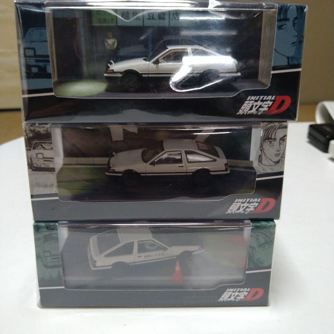 n*g様 頭文字D　スプリンタートレノミニカー3台セット 藤原拓海フィギュア付 藤原拓海フィギュア付き！『頭文字D』トヨタ スプリンタートレノ AE86