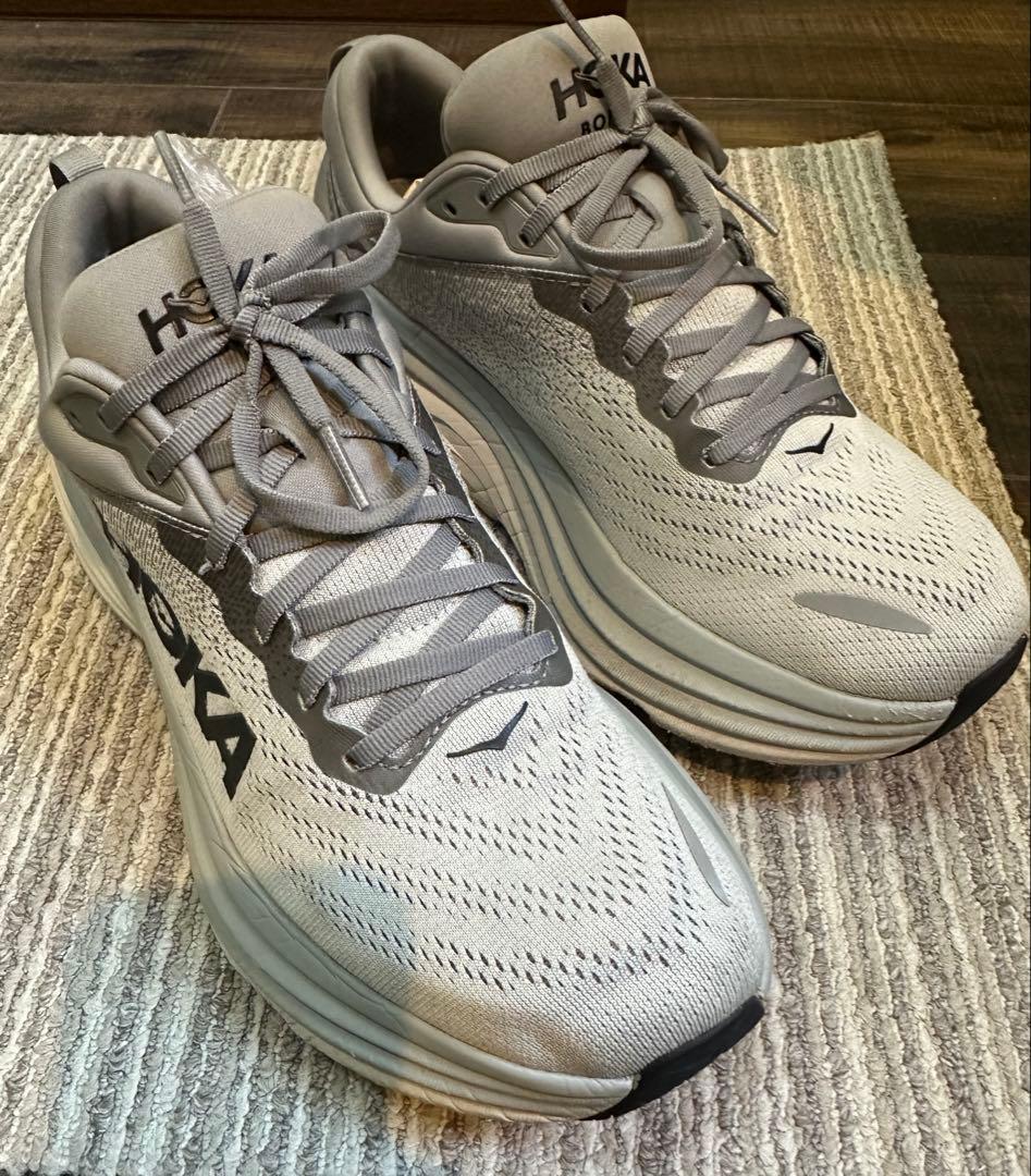 HOKA BONDI 8 グレー メッシュスニーカー 29cm