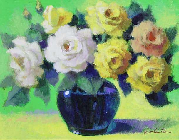 沖田幸和　一枚の繪 【薔薇】 油彩 3号