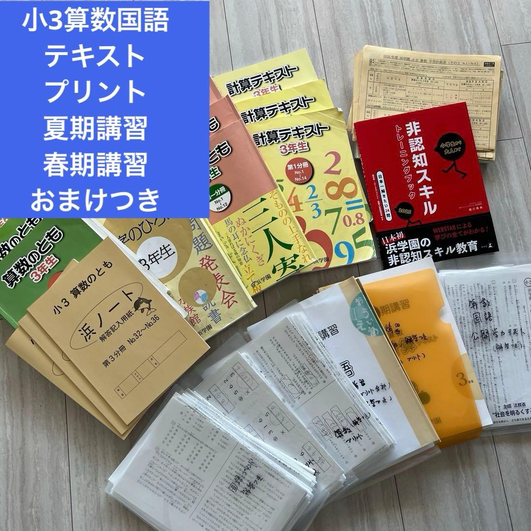 浜学園　中学受験　小3 算数　国語　最新　2025年　学力テスト　プリントなど