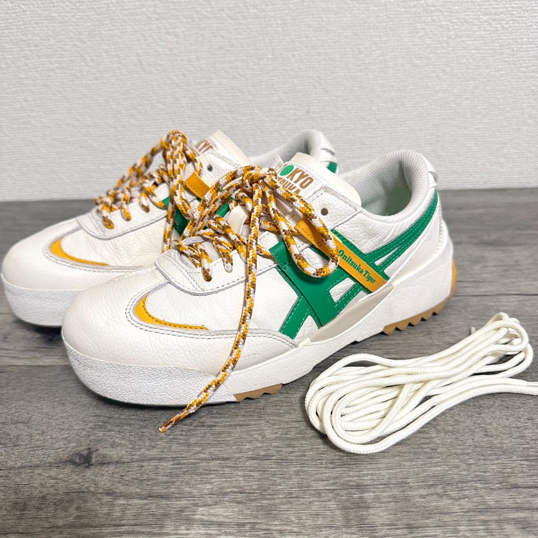 オニツカタイガー デレゲーションEX スニーカー 23.5cm 白×緑×黄
