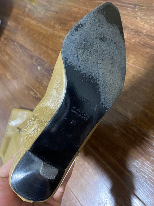 sub5様専用 エルメス ロングブーツ 本革 ベージュ ステッチ - メルカリ