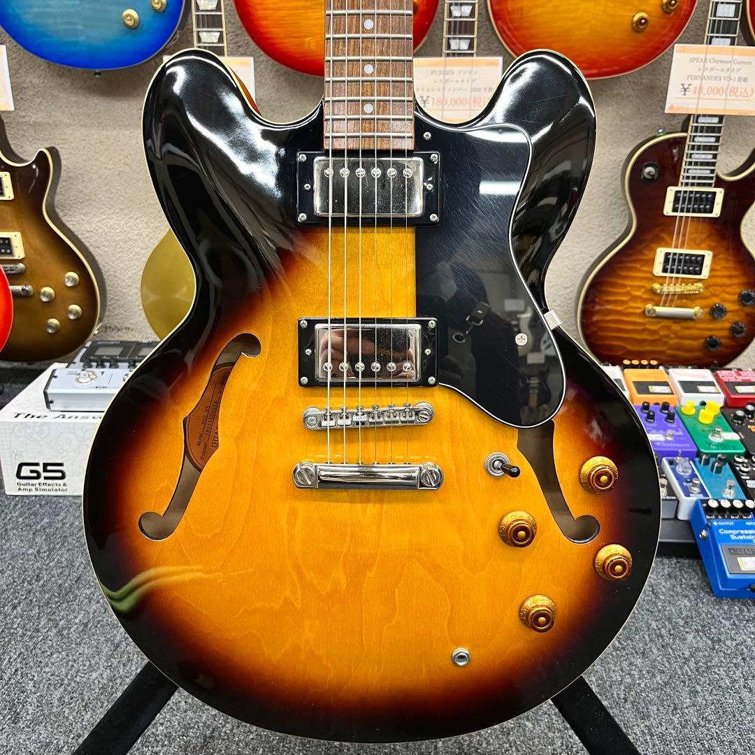 【11457】Epiphone DOT VS サンバースト ES-335 タイプ Epiphone 2019 DOT VS Semi-Hollow - Tobacco Sunburst USED - The