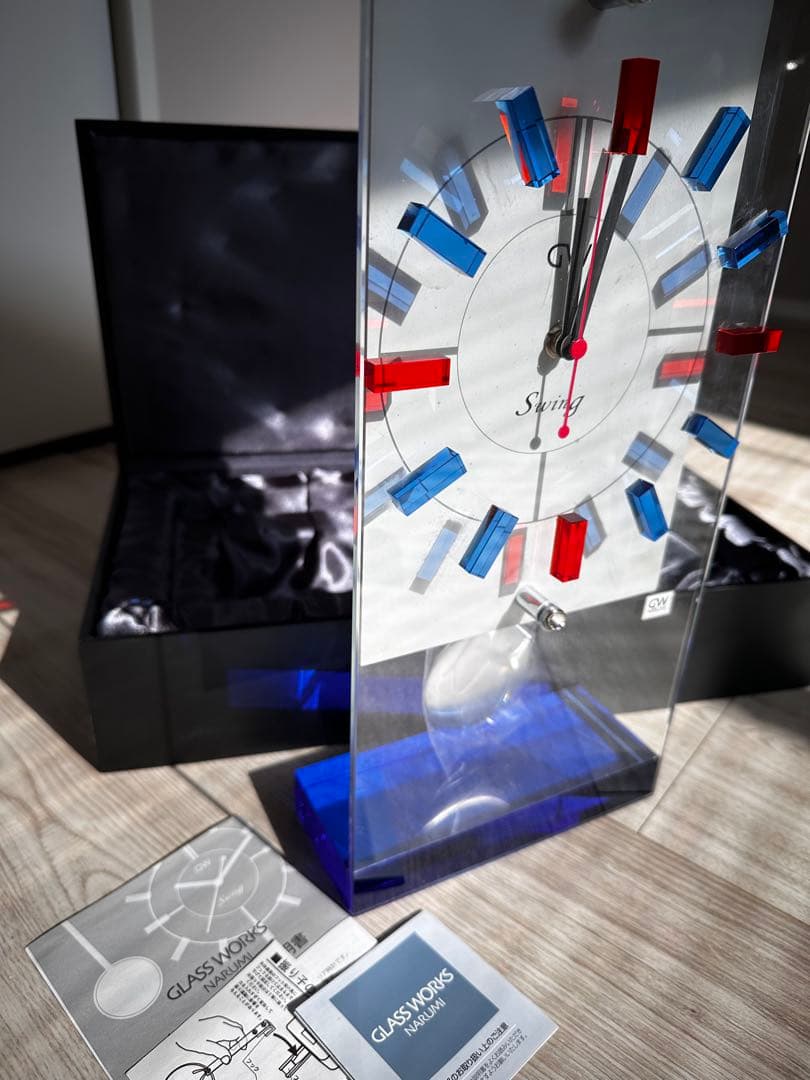 NARUMI 置時計 振り子時計 クリスタル時計GRASS WORKS