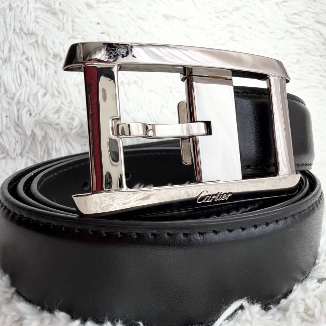 【極美品】Cartier ベルト タンク アルディロン レザー シルバー
