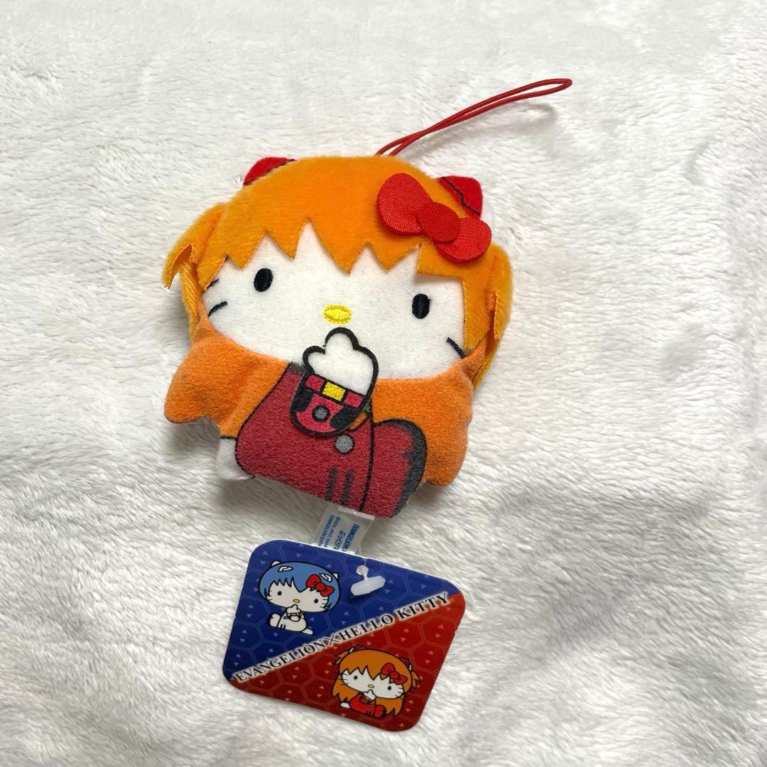 ハローキティ エヴァ 飛鳥ラングレー ストラップ ぷっくりマスコット
