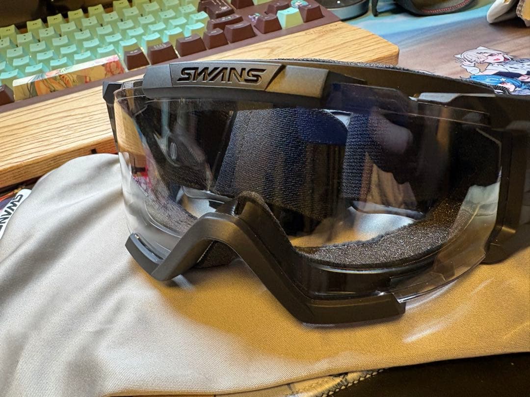 SWANS ゴーグル ブラック 透明レンズ