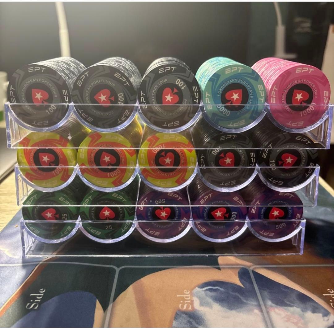 ポーカーチップセット 300枚 EPT PokerStars ボードゲーム チップ ポーカーチップ ポーカー 300枚 セット ゲーム用