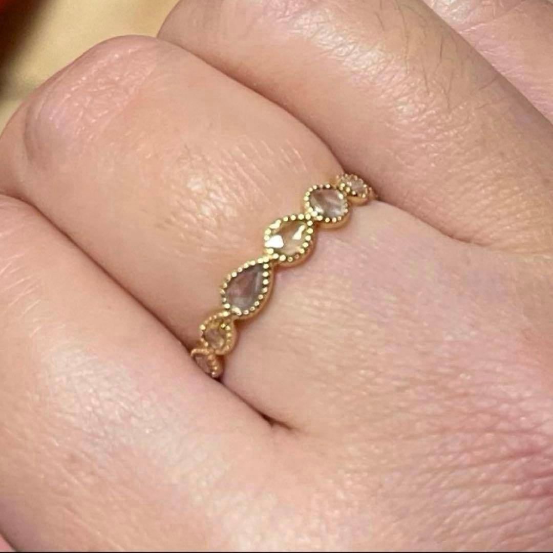 1点もの　k18 ローズカットダイヤモンド　フルエタニティリング　１３号