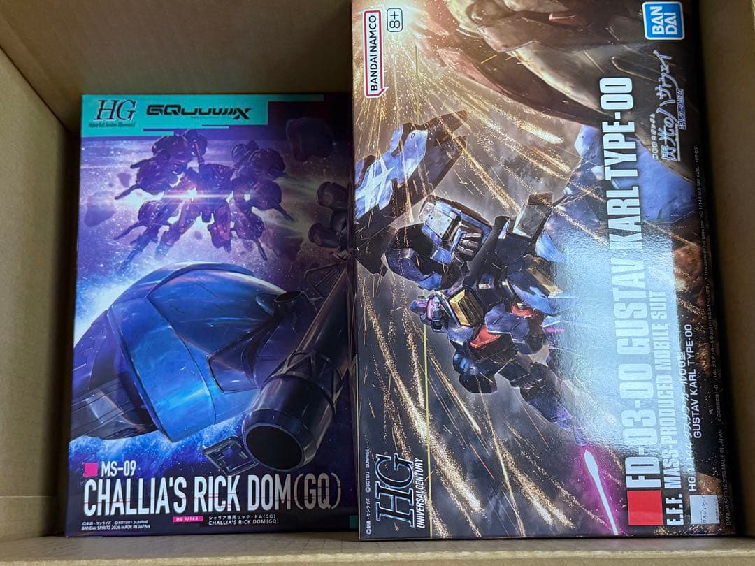 HG シャリア専用リック・ドム(GQ) HG グスタフ・カール００型 HG グスタフ・カール00型」「HG シャリア専用リック・ドム（GQ）」2月7