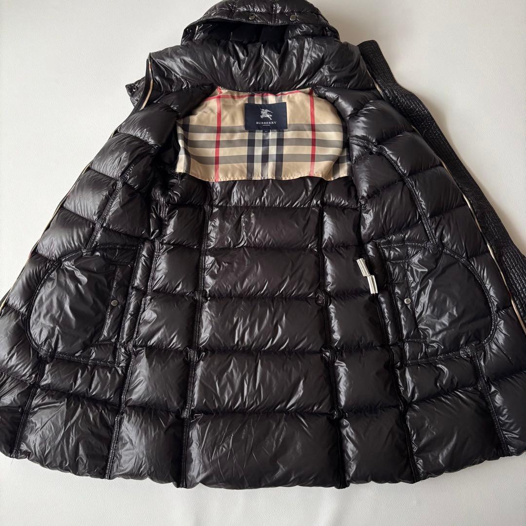 大きいサイズ＊バーバリーロンドン ダウンコート ロング 黒 44 ノバ