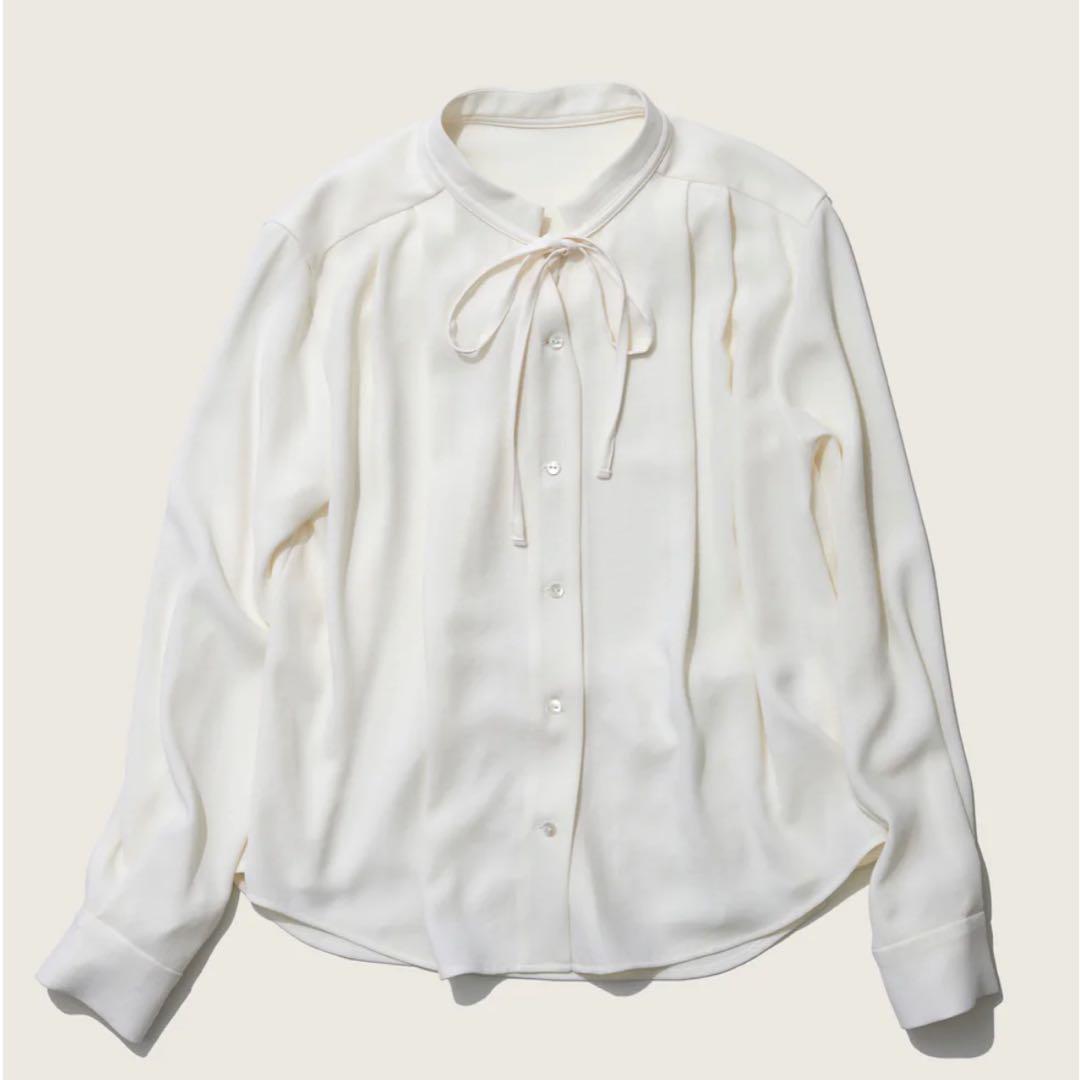 soeju ソージュジョーゼットリボンブラウス　ホワイト　M