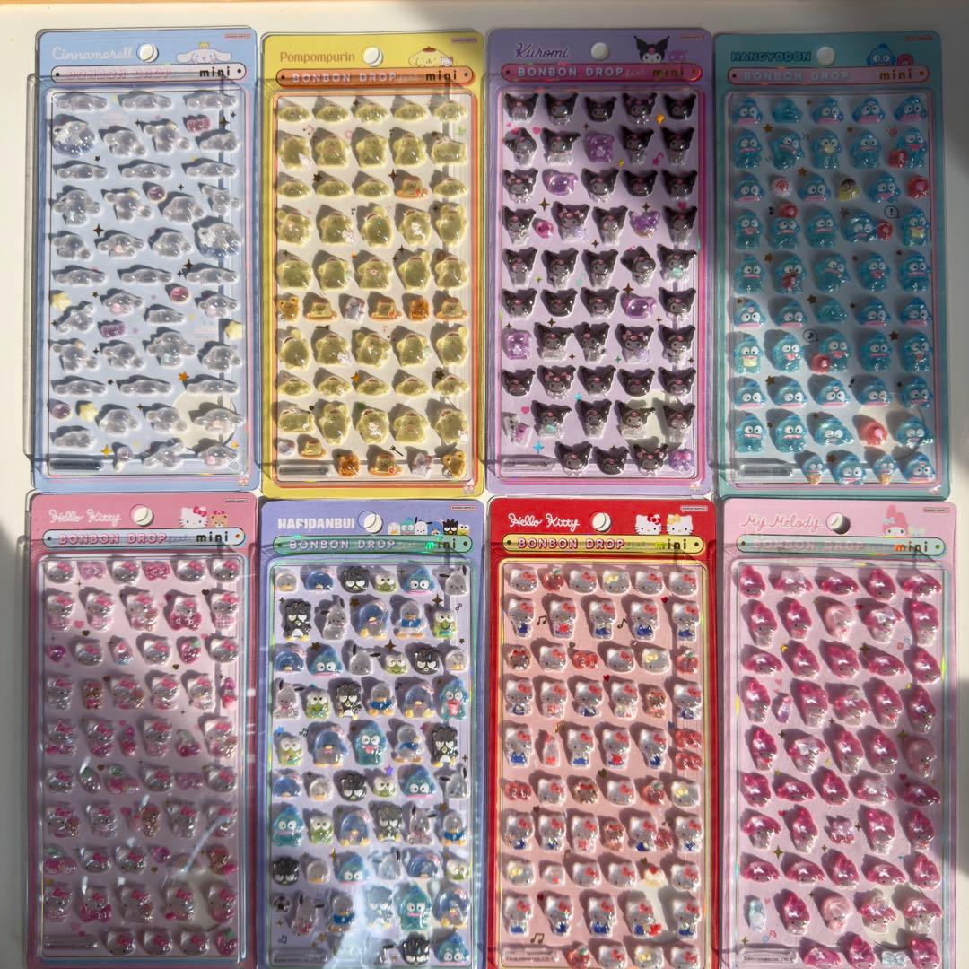 【正規品】ボンボンドロップシール　ミニ　サンリオ 8種　コンプ　はぴだんぶい