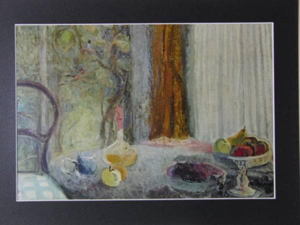 高間 惣七/窓際、額装用・名画、作者作品説明付、新品額付