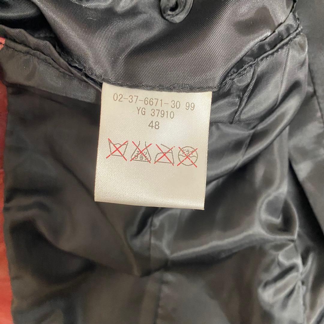 A.S.M レザージャケット 48 水牛革 赤 シングルライダース Y2K - メルカリ