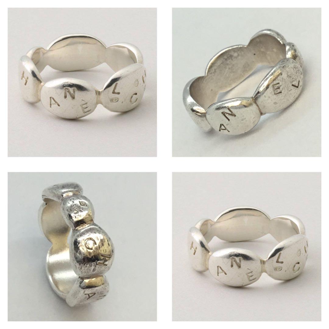 【最安値】CHANEL シャネル シルバー ロゴリング リボン