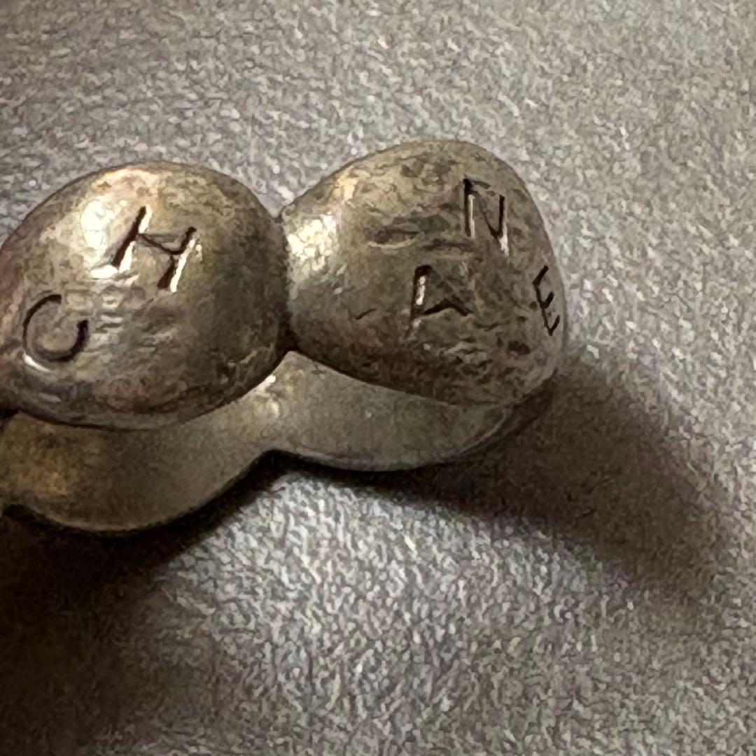 最安値】CHANEL シャネル シルバー ロゴリング リボン