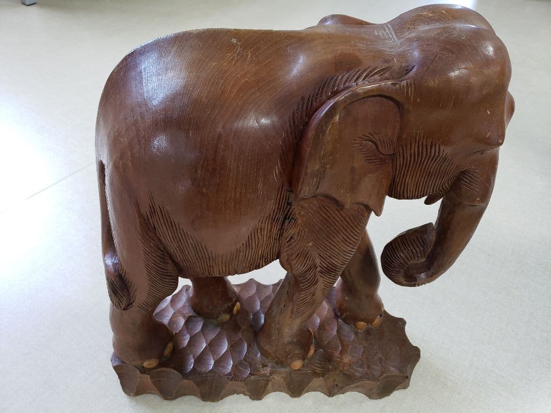 木製の象の彫刻 #動物#レトロ#アンティーク