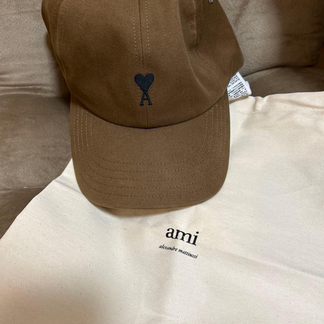 ami paris キャップ ブラウン