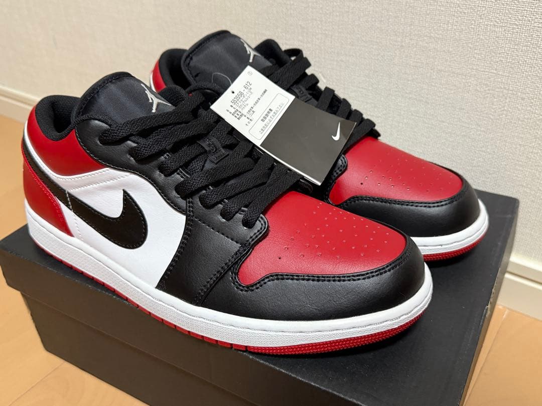 ゆう新品未使用/Nike Air Jordan 1 LowBred Toe Jordan 1 Low Bred Toe 2.0 (GS) - 553560-161 - US