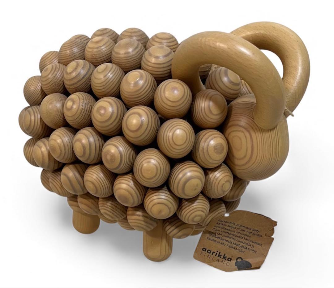 アーリッカ☆木製 羊型オブジェ 置物 フィギュリン 北欧フィンランドビンテージ marimekko（マリメッコ） クリスマス 置物 アーリッカ aarikka 氷の国