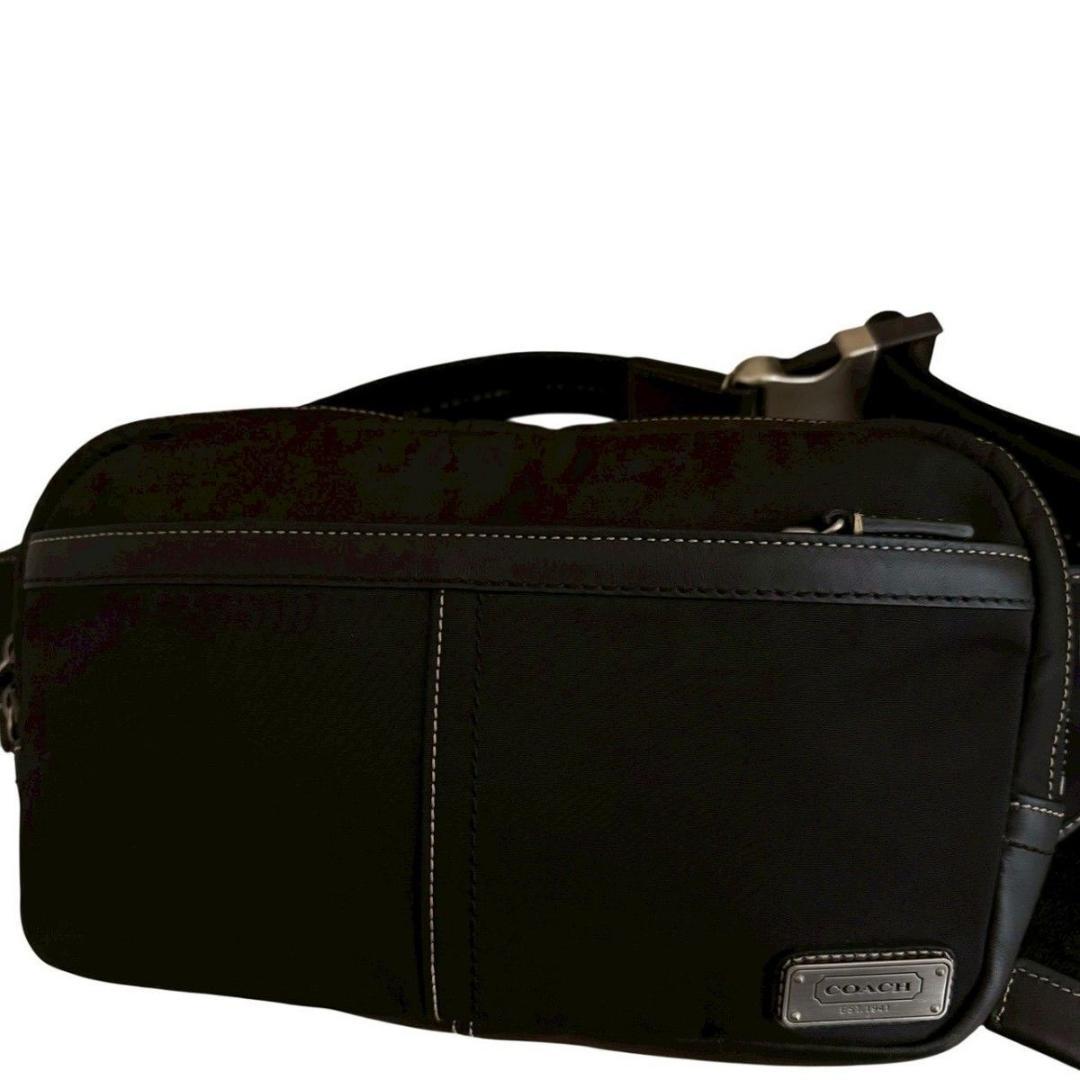 美品 COACH コーチ ウエストバッグ ウエストポーチ ナイロン レザー