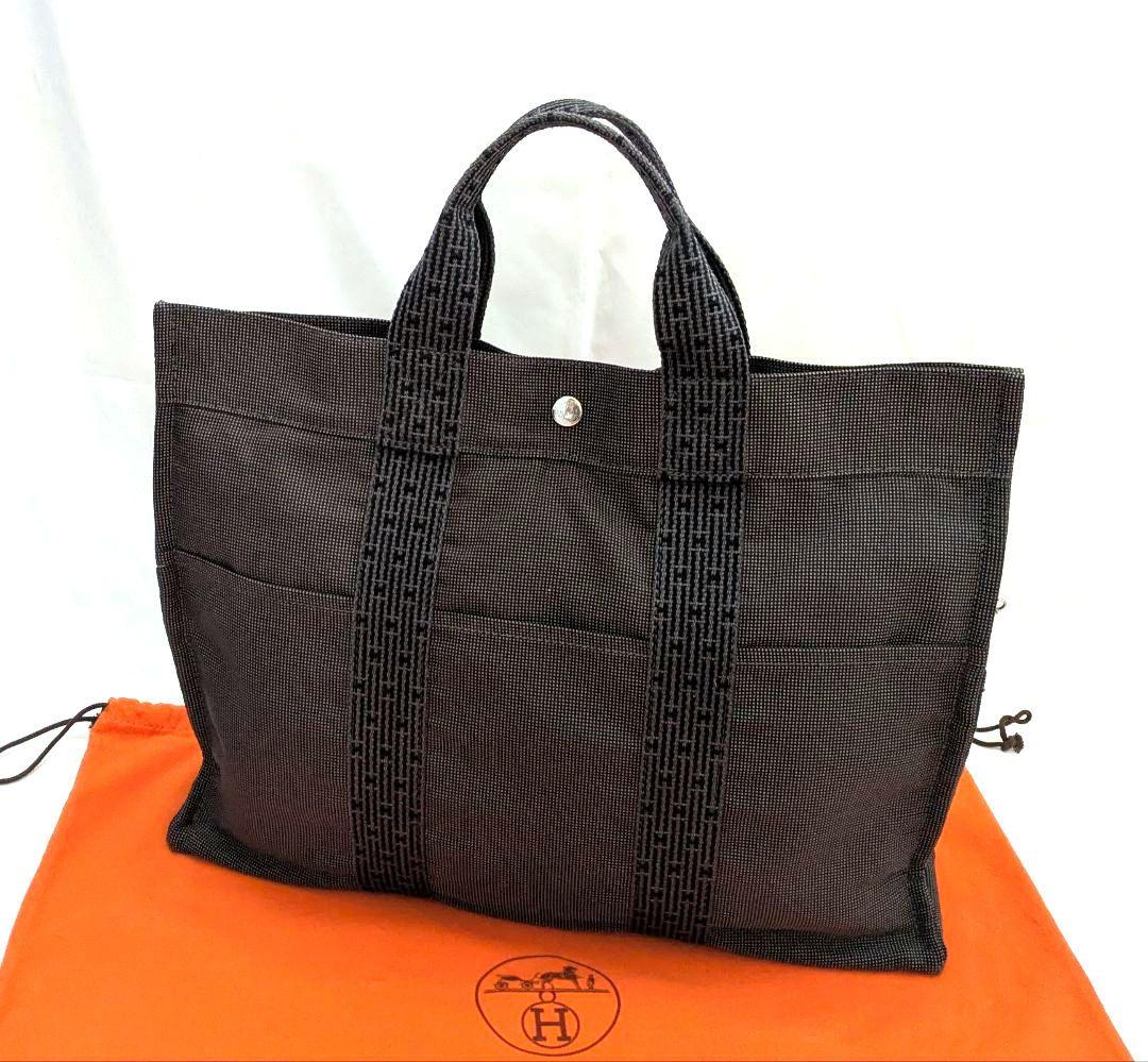 【美品】HERMES エルメス トートバッグエールラインMM 保存用巾着袋付き