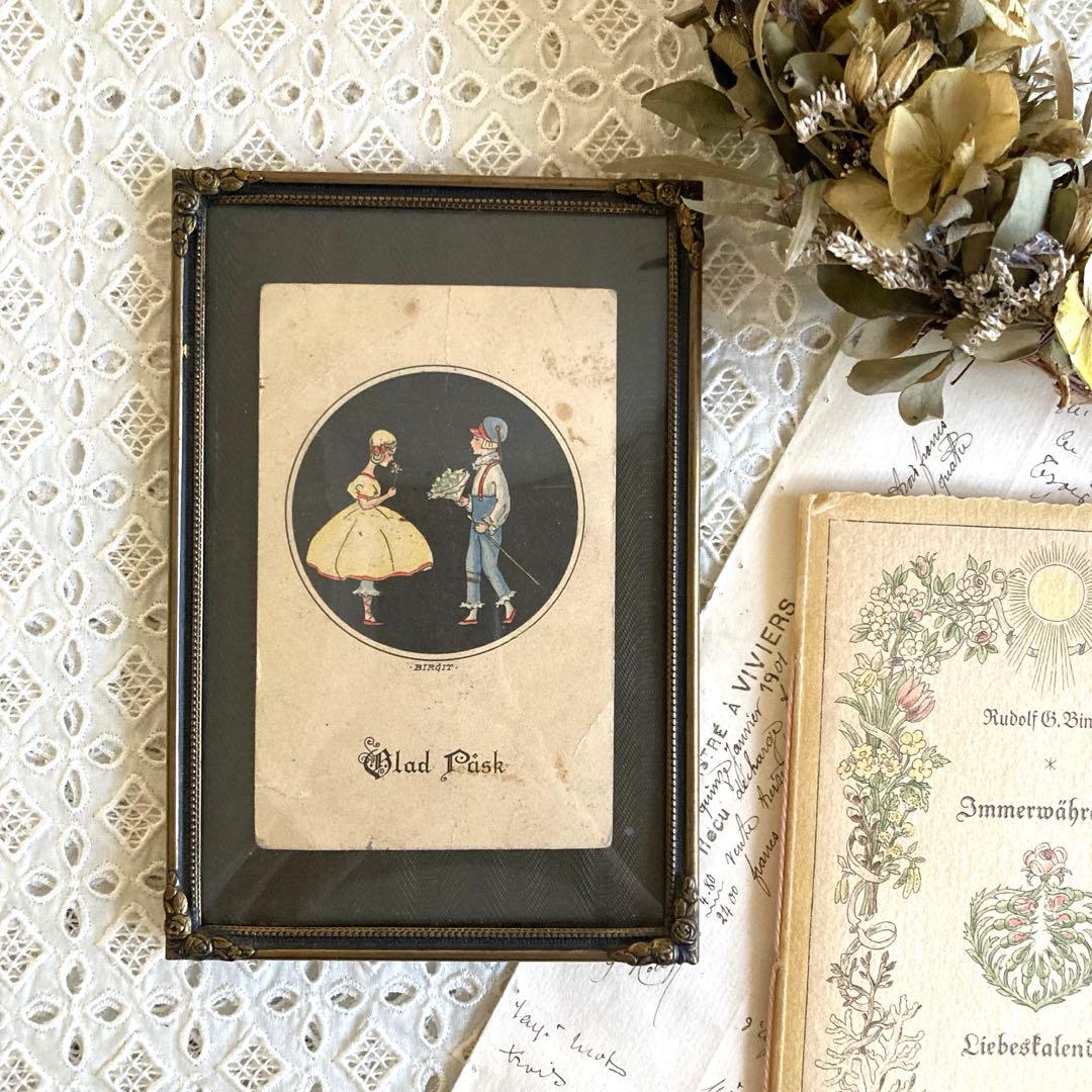 アンティークフレームG★1931年超希少なBIRGITアンティークミニカード入り アンティークフレームG☆1931年超希少なBIRGITアンティークミニカード入り