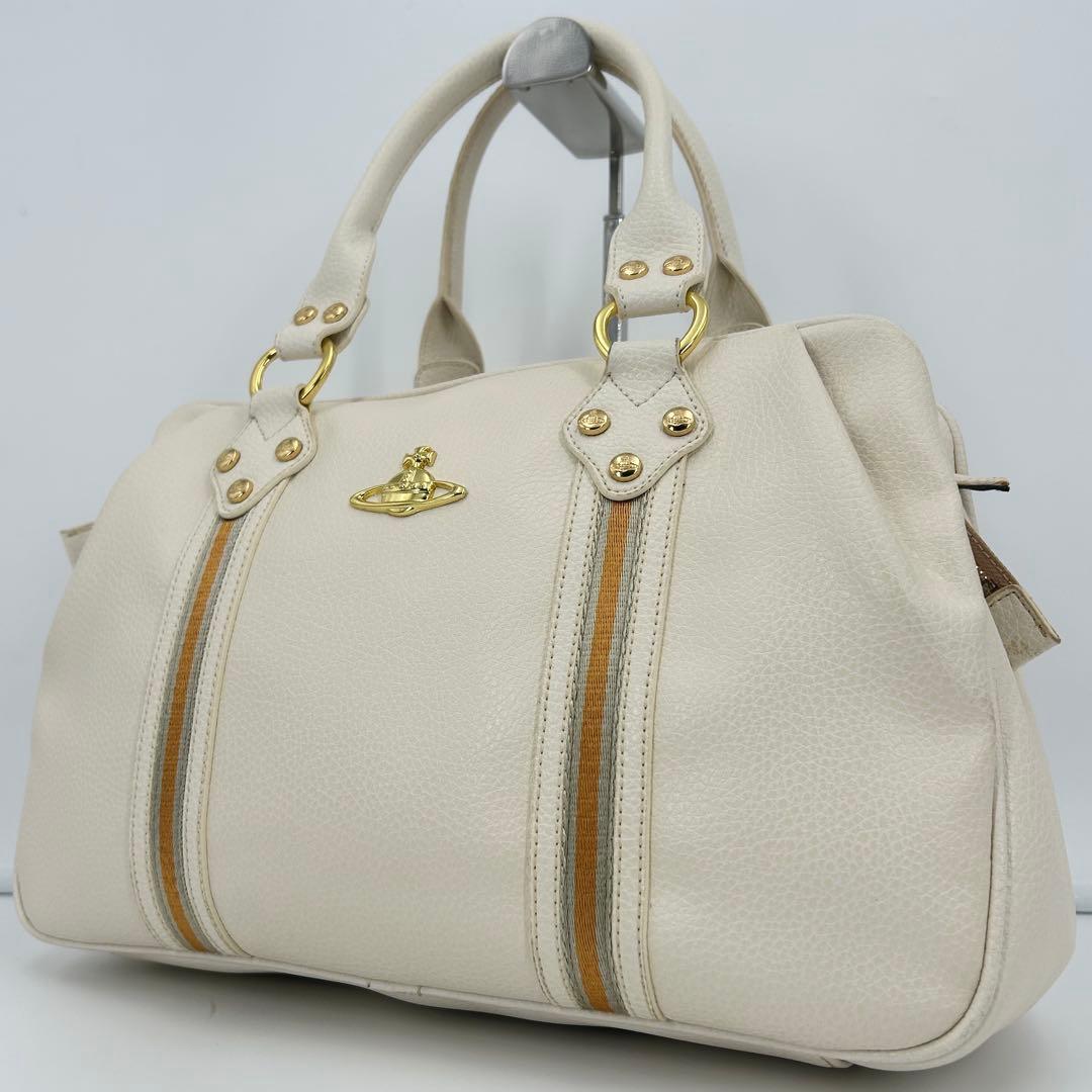 う*に様 美品✨ヴィヴィアンウエストウッド ボストンバッグ オーブ レザー ゴー