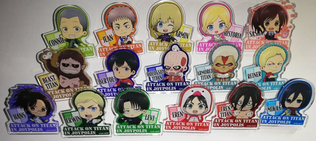 進撃の巨人 全種セット アクリルクリップ ジョイポリス リヴァイ エレン